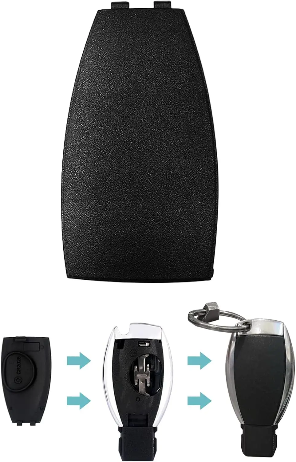 

Car Key Rear Cover Replacement, Key Fob Shell Case Compatible with Mercedes-Benz W204 C-Class 3 Buttons
