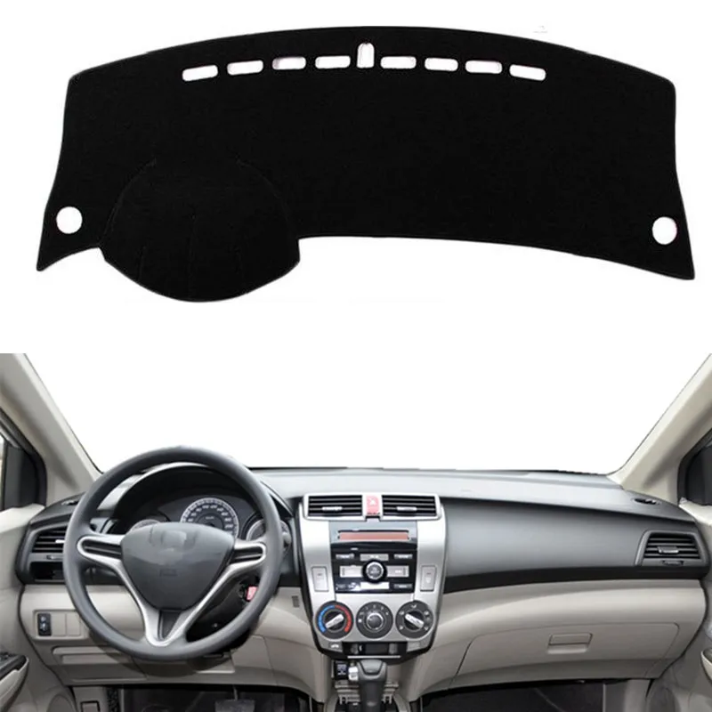 

Car Styling Dashmat For Honda City 2008-2013 2014 Dash Dashboard Cover Pad Mat Anti-UV Sunshade Protect Carpet Auto Accessories