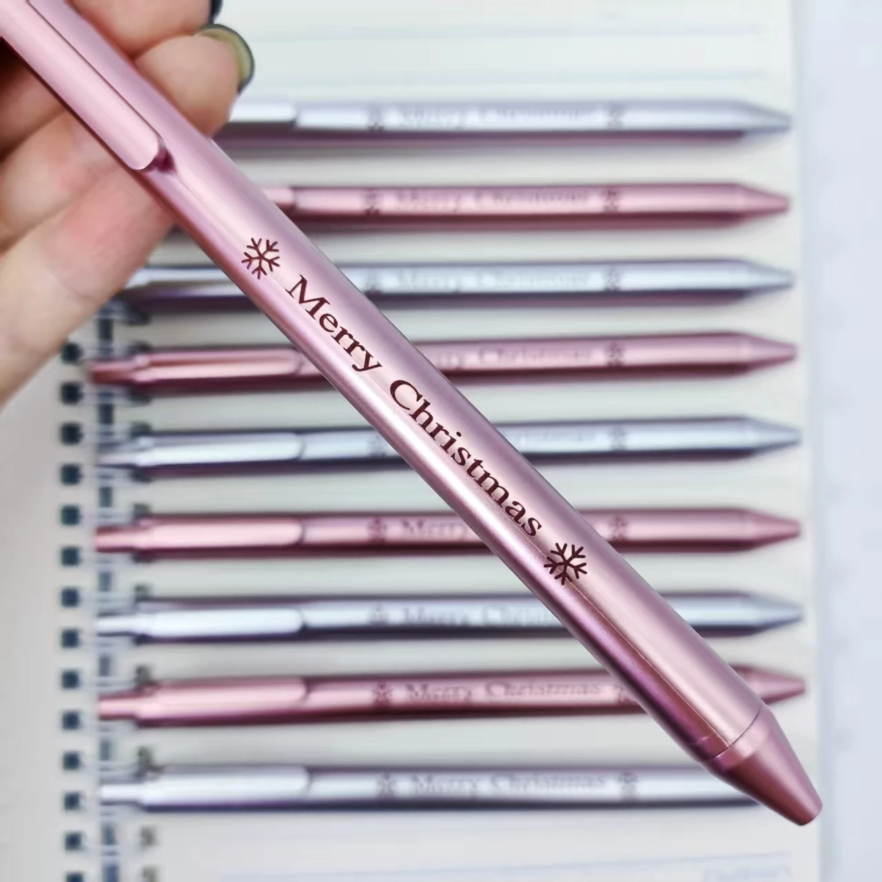 

10/20 шт. шариковые ручки с узорами снежинок, рождественские пожелания, наполненные шариковыми ручками, шариковые ручки для праздничных подарков