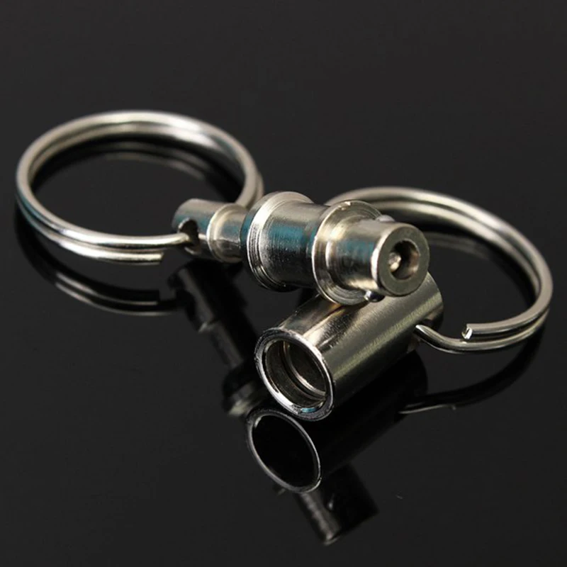 Detachable Keyring Pull Apart Metal Keychain Key Holder Dual Split Quick Release Key Chain Lock Holder Removable Jewelry Making image 4