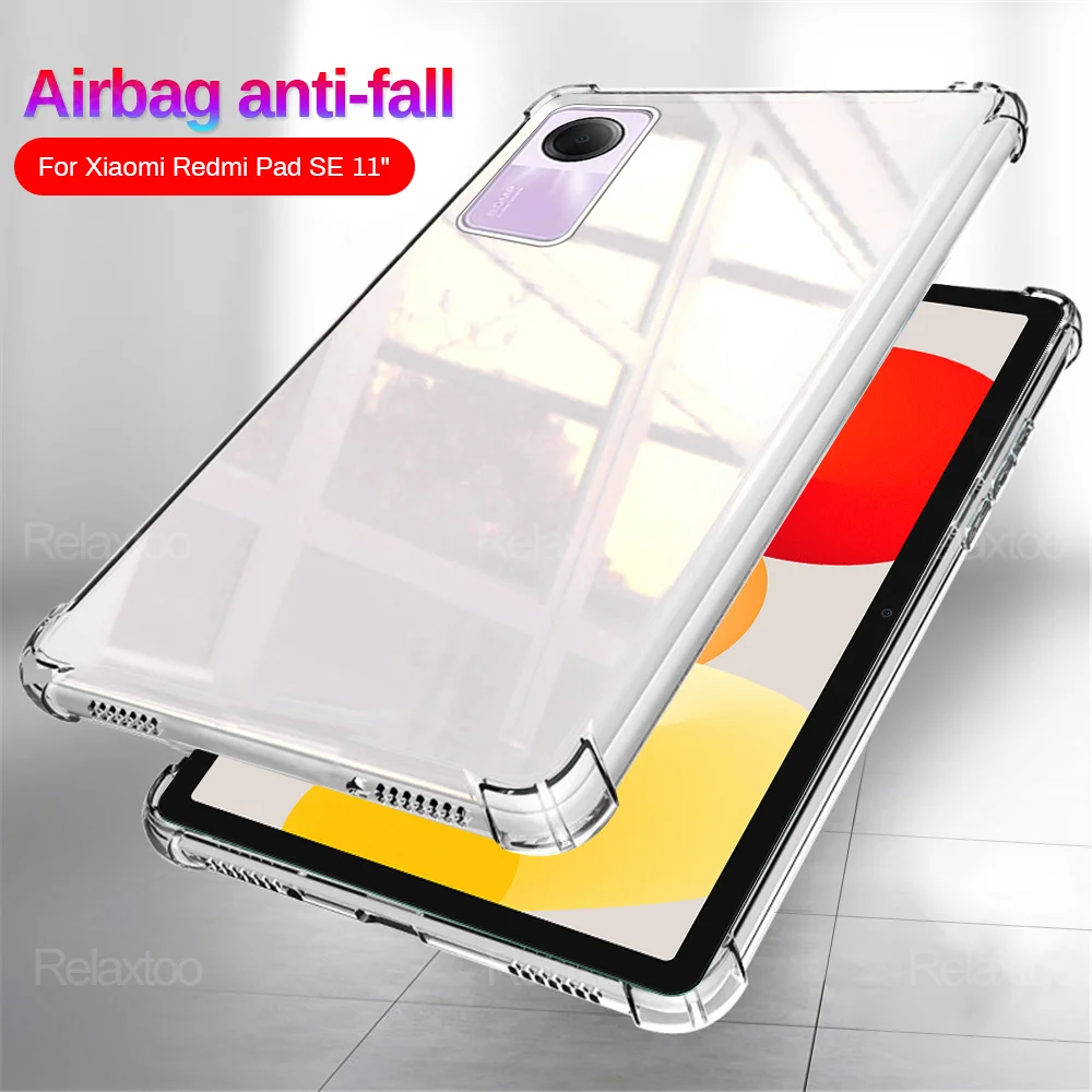 For Xiaomi Redmi Pad SE Case Transparent Air-bags Soft Silicone Back Cover On Redmy Readmi PadSE 11