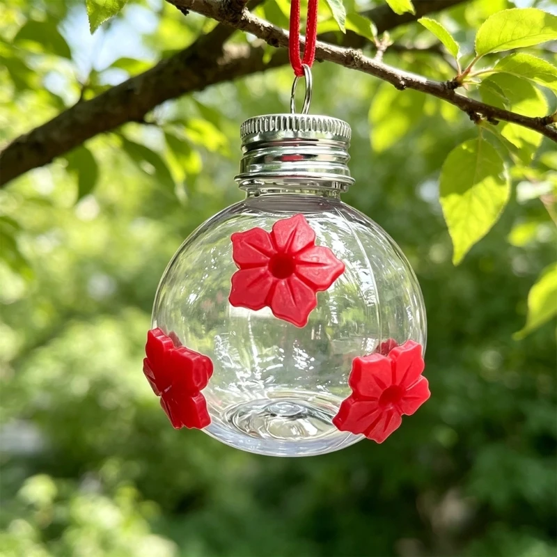 Hanging Hummingbird Feeders with Clear Body Flower Port for Garden Balcony Decors JOMD