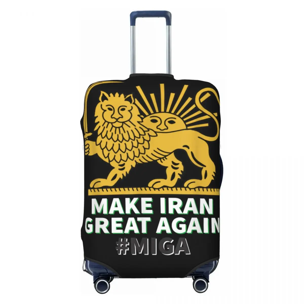 

Make Iran Great Again Persian Lion And Sun Shiro MIGA Suitcase Cover Cruise Trip Flight Elastic Luggage Accesories Protection