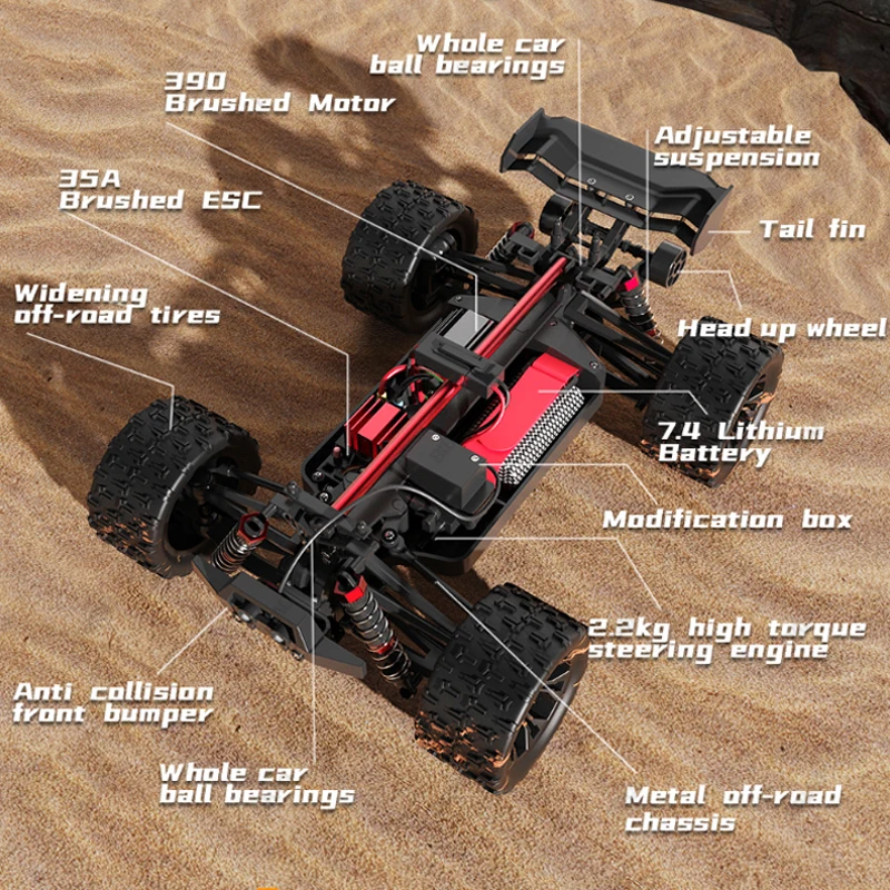 85KM/H Super Brushless 50KM/H Brushed 4WD 1:16 RC Car 4x4 Off Road Remote Control High Speed Drift Racing Truck Toy Kids Adults - Image 5