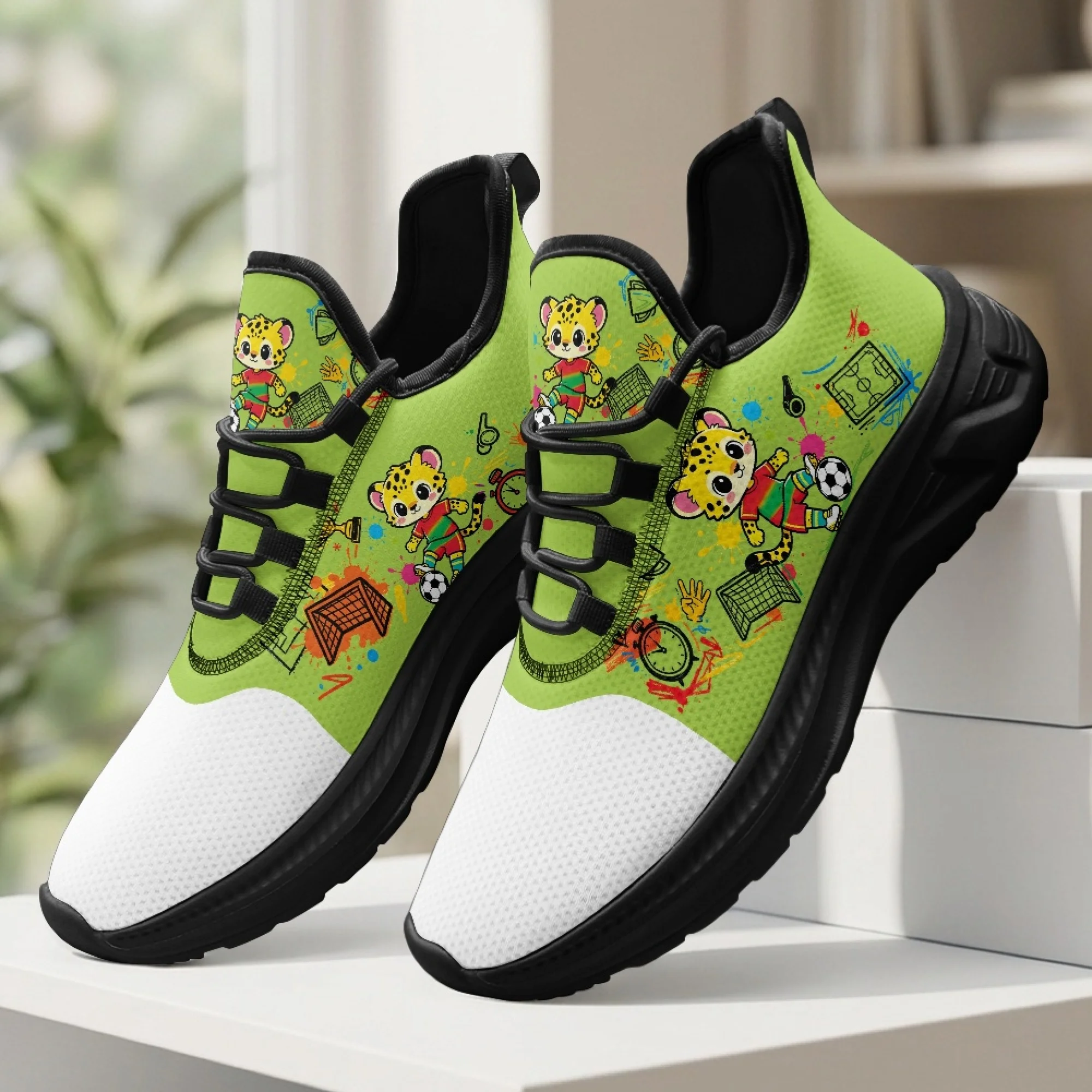 

XIXIRIMIDO Cute Leopard Womens Walking Shoes Soccer Football Sneakers Mens Gym Sports Casual Fashion Shoes Trainers Shoes 35-48