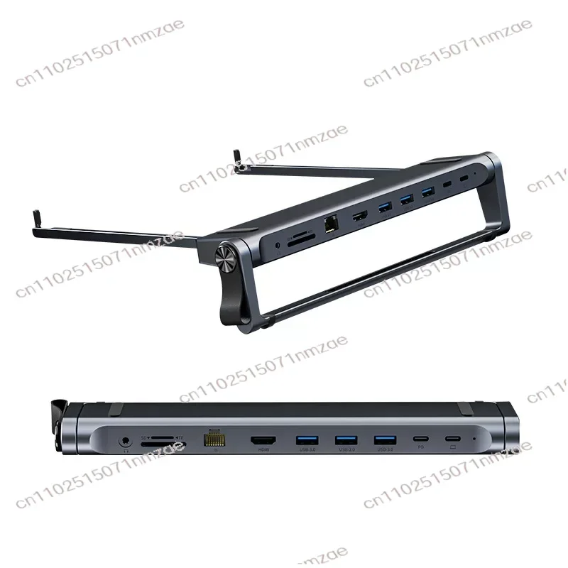 

Heat Dissipation HUB Docking Station Laptop Portable Folding Stand 9-in-1 Premium Aluminum Alloy Laptop Height Increasing
