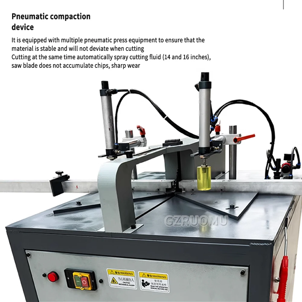 16 Inches Semi-automatic 45 Degree 90 Degree Door and Window Aluminum Alloy Profile Cabinet Frame Wood Pneumatic Cutting Machine