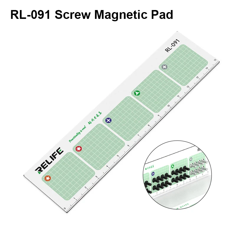 RELIFE RL-091 Screws Storage Pad Strong Magnetic Absorption Storage Partitioned Screw Storage Phone Repair Pad