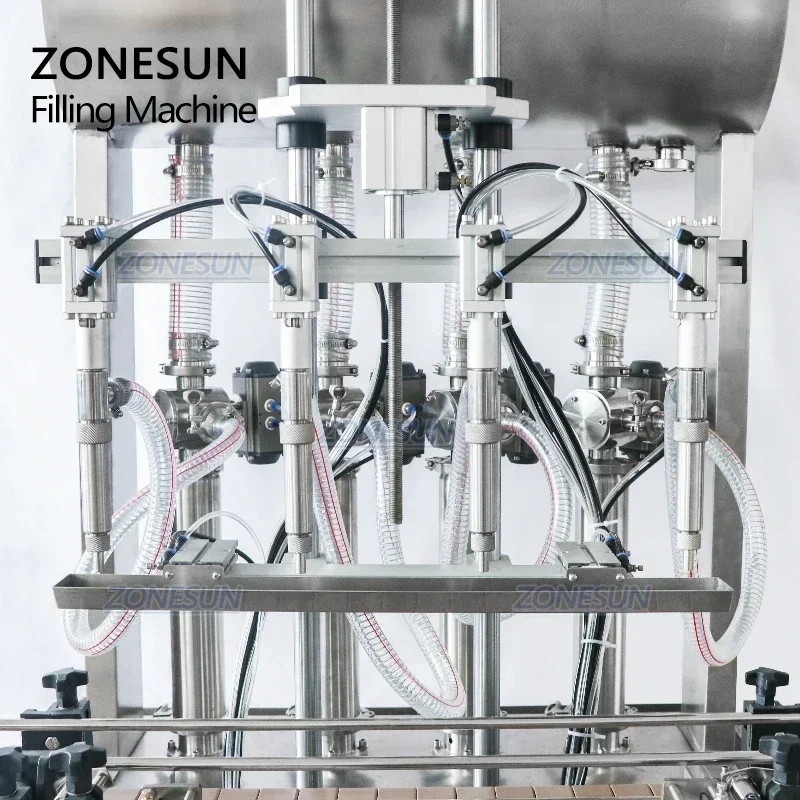 ZONESUN ZS-YT4T-4P آلة تعبئة المعجون الأوتوماتيكية ذات 4 رؤوس لمربى الأناناس وزبدة الفول السوداني وزجاجات الطعام اللزج