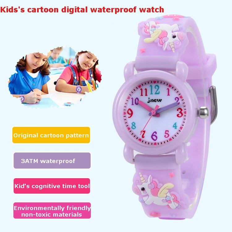 Uthai C13 Kinder Mädchen niedlichen 3D Cartoon Uhr wasserdichten Quarz für Einhorn Kinder Jungen Uhren ungiftige Materialien Geschenk