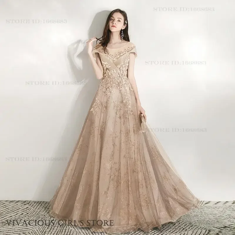 Sexy Hollow Out Mesh Prom Dress Maxi Dress Celebrity Banquet Female Evening Party Dress Sparkling Floor Length Robe De Soiree
