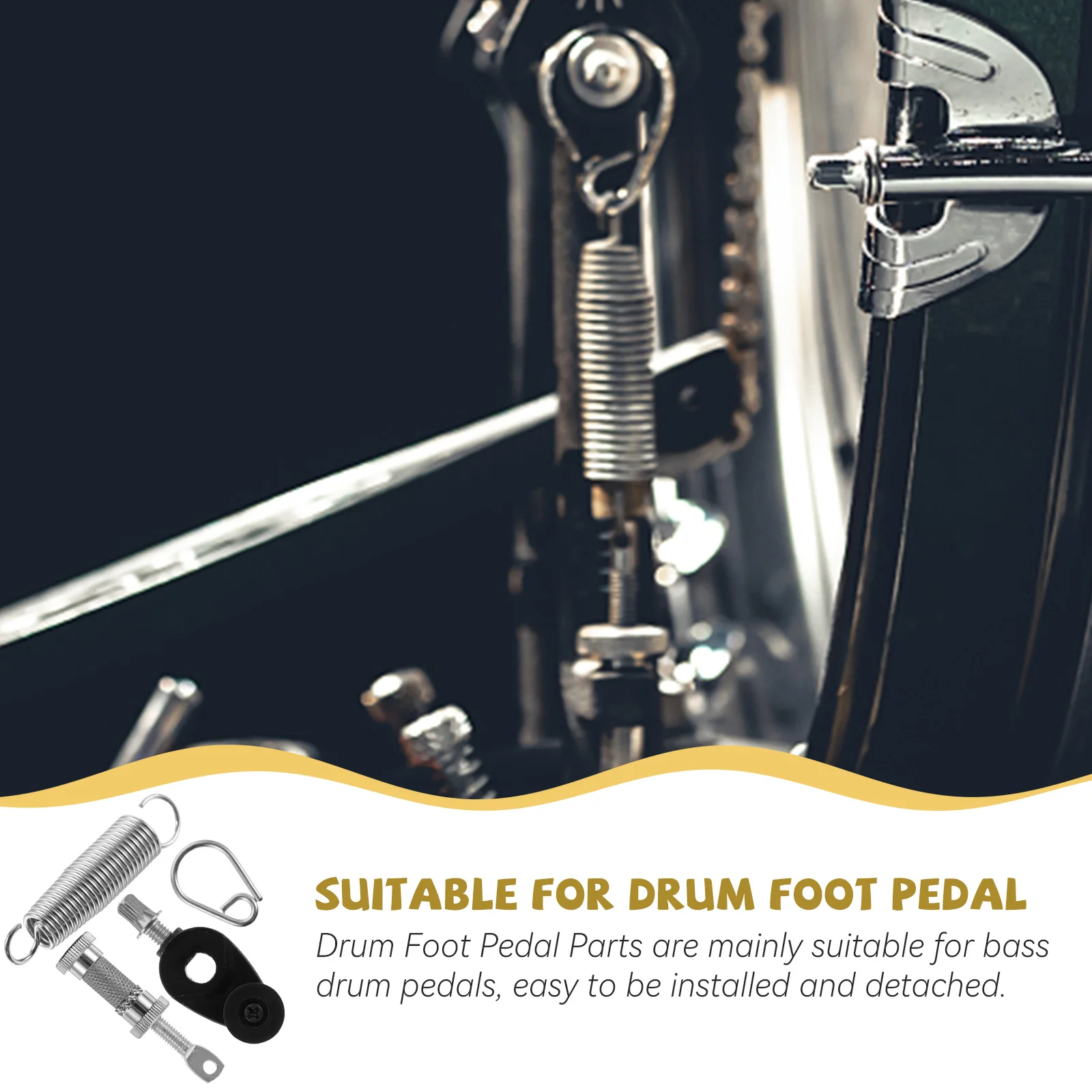 

1Set High Strength Drum Foot Pedal Parts Spring Cam Tensioner for Bass Pedals Drum Foot Pedal Parts Spring Cam Tensioner