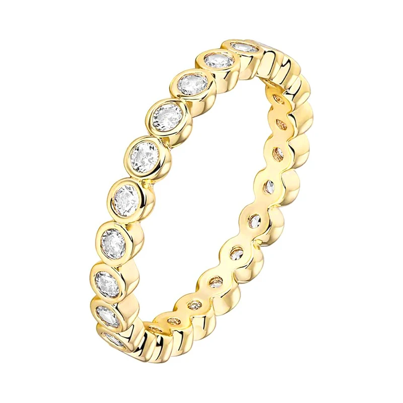 Lnngy Zertifizierter D-Farbton VVS1 3mm Moissanit Stapelbarer Ewigkeitsring 14k Gold Filled Eheringe für Frauen Funkelnder Schmuck – Detail 9