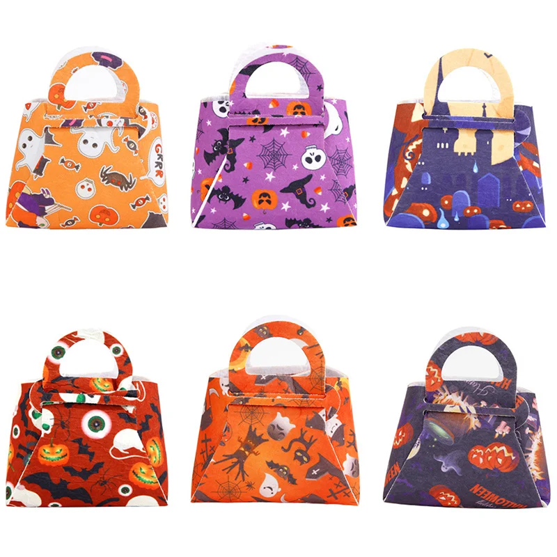 

Halloween Candy Bag Non Woven Pumpkin Tote Bag Ghost Halloween Party Decoration Children's Tote Bag 2024 New