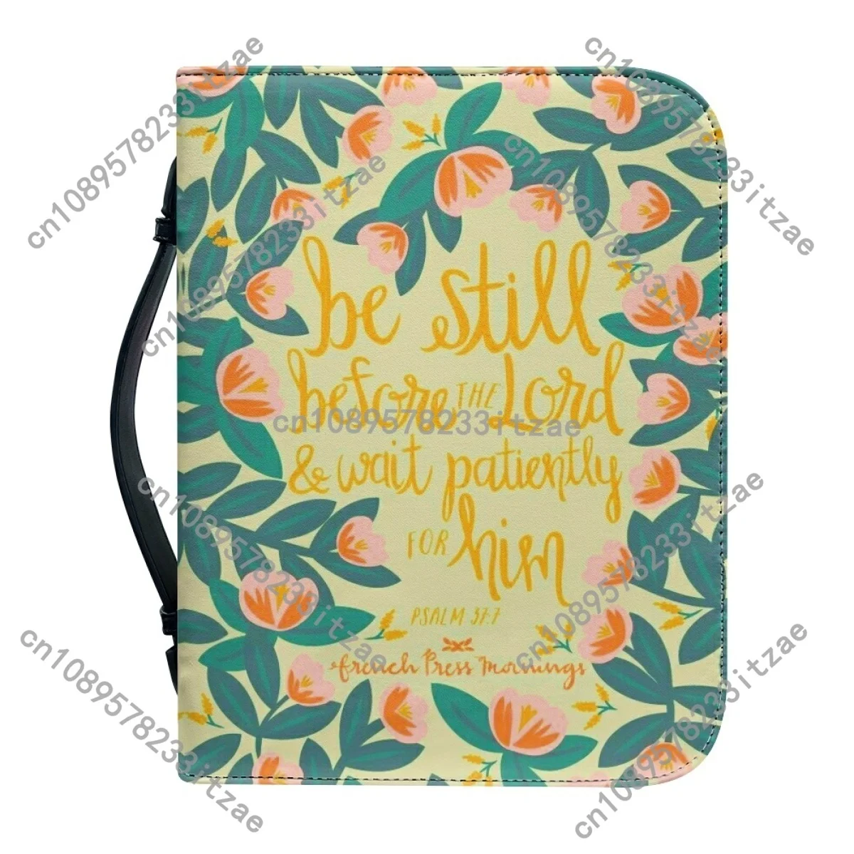 Women's Handbag New Bible Hymns Print Bible Storage Bags Customized Genuine Leather Bible Cover Case Zipper Handle Christian Bag view 2