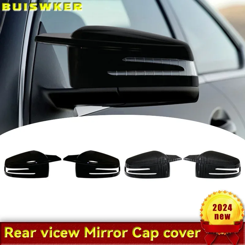 

1 Pair Side Mirror Cap Covers For Mercedes Benz W176 W246 W204 W212 W221 C117 X204 X156 Black Sticking Car Accersasions