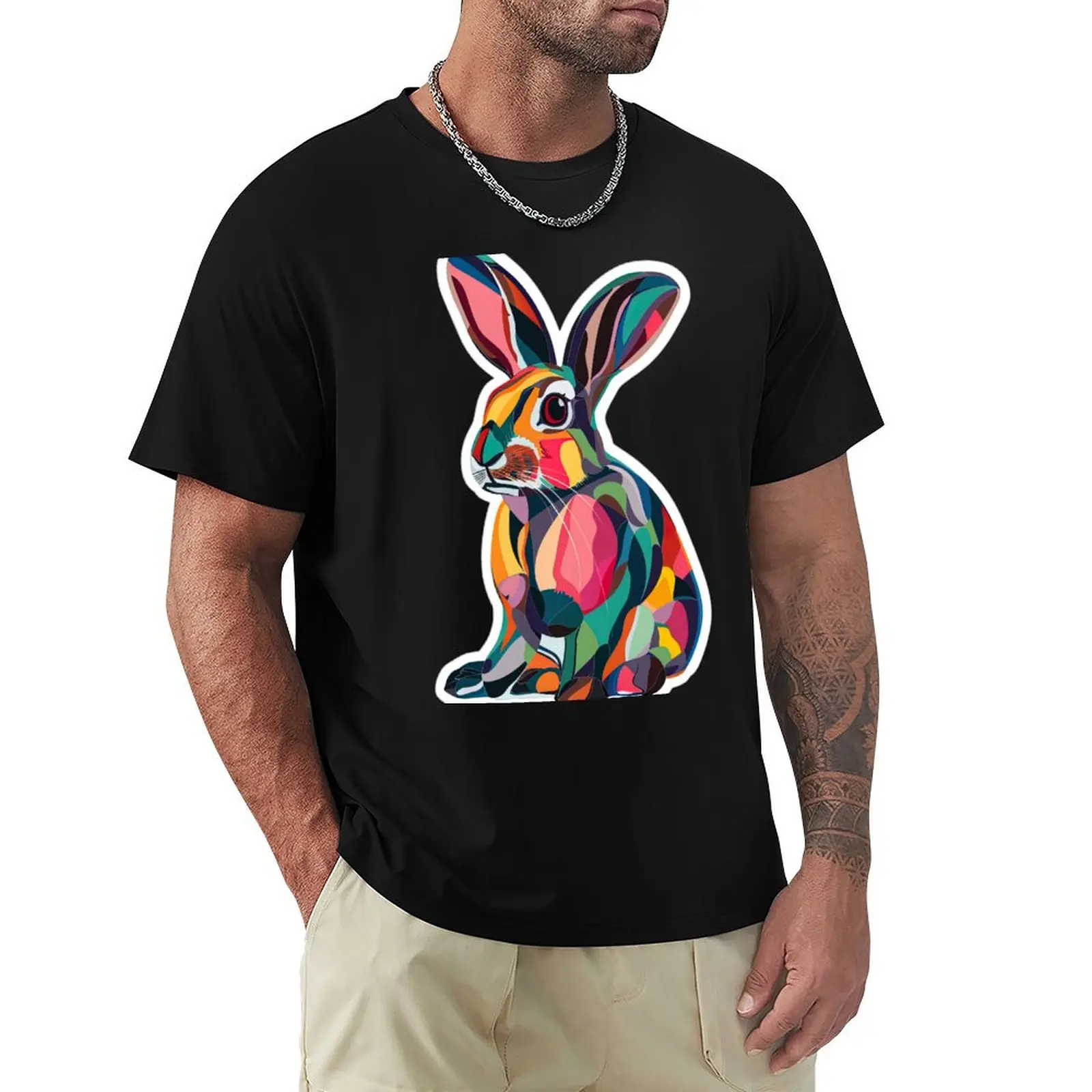 Abstract Rabbit Vector T-Shirt man t shirts high quality luxury brand T-Shirt