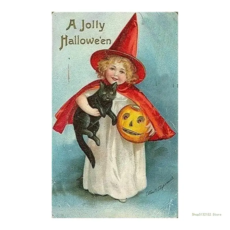 QX2E 24Pack Postcard Halloween Gift Decoration Invitation Card For Halloween Party