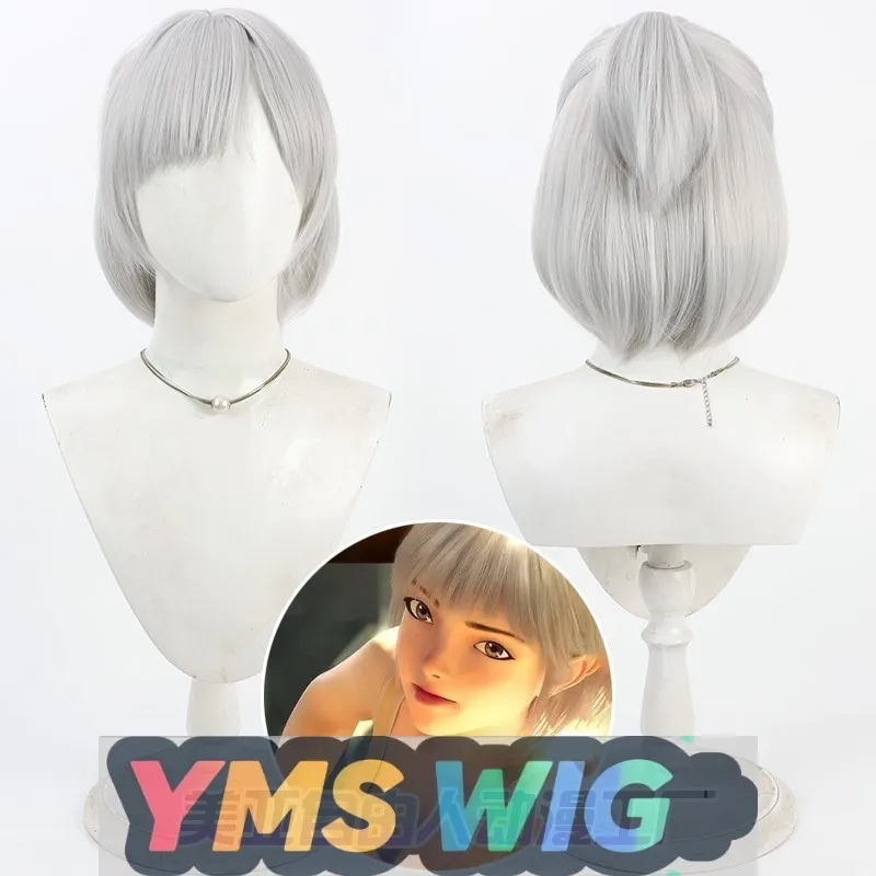 

[YMS WIG] Spirit Cage Bai Yuekui Cos Wig Bai Boss Silver And White Half Tie Season 2 Bai Yue