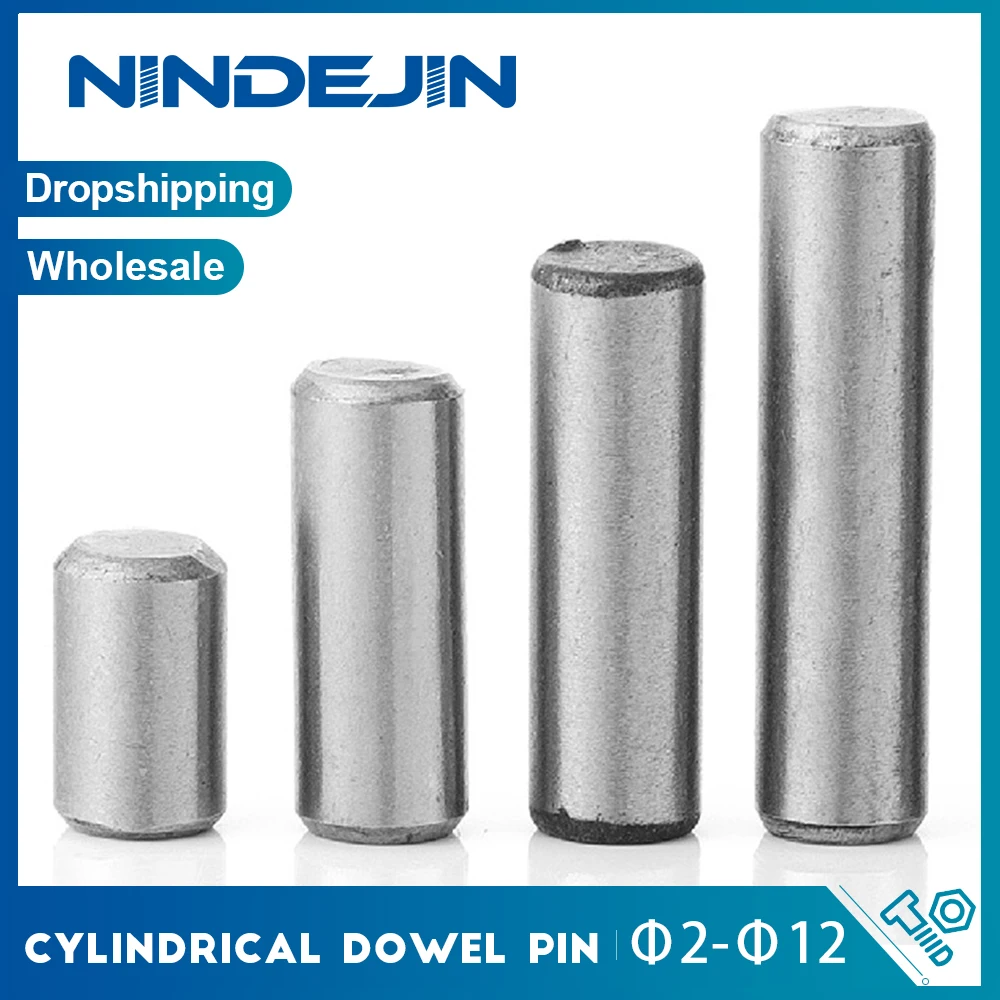 NINDEJIN 1-50 pièces Goupilles de centrage cylindriques en acier M2 M3 M4 M5 M6 M8 M10 M12 M16, Goupilles de blocage d'axe, Barres rondes, Tiges pleines