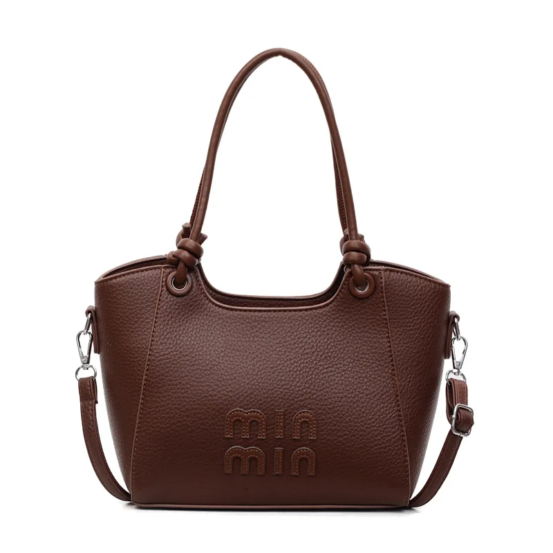 Tas Selempang Warna-Warni Model Bucket untuk Wanita, Tas Bahu Serbaguna dengan Pegangan Atas, Tas Selempang Minimalis untuk Perjalanan Kerja