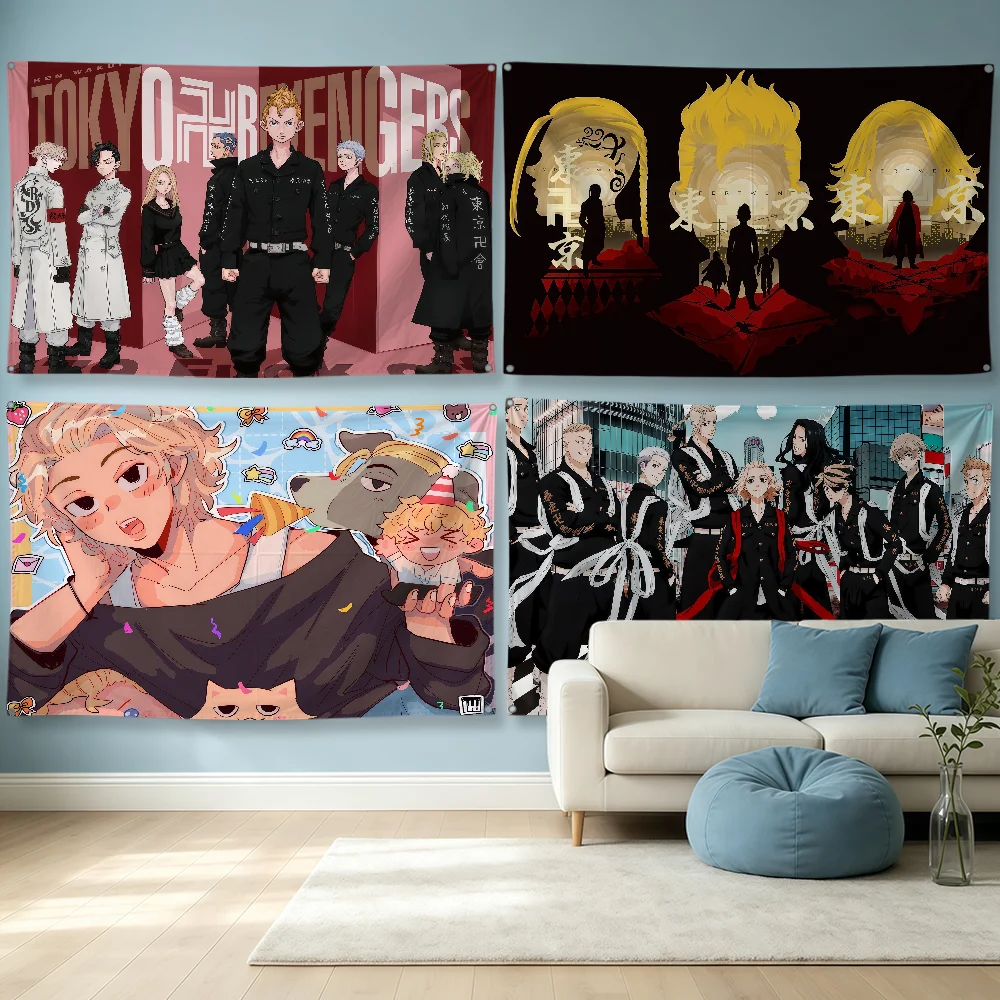 Anime Tokyo Revengers Fashion Flag Polyester Banner Flags For Party Club Outdoor Interior Wall Paper Decoration Banner Fans Gift