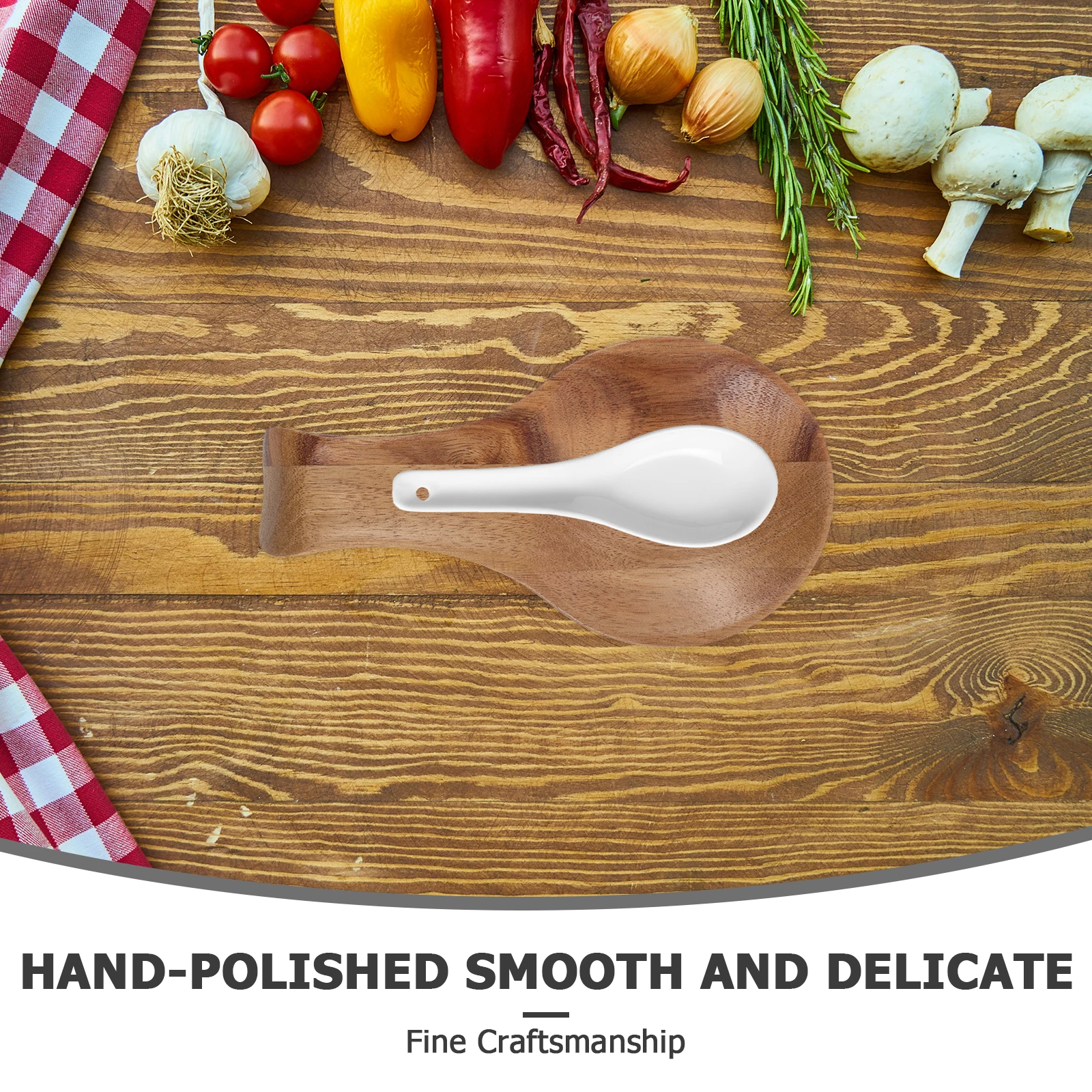 

2pcs Wooden Spoon Rest Holder For Kitchen Counter Bamboo Utensil Organizer For Spatula Ladles Forks Tongs Storage Stove Top