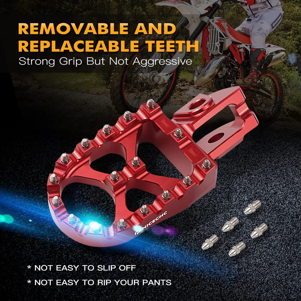 NICECNC For Beta RR 300 RR 250 RR 350 RR 390 RR 400 RR 430 RR 450 RR 480 RR 520 2020-2024 Foot Pegs Footrest Pedals Aluminum