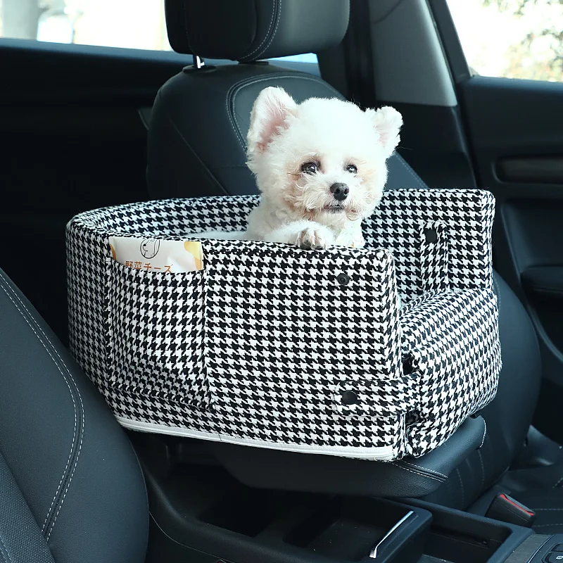 Pet-specific Car Seats Travel Car Center Console Armrest Cushion Removable and Washable Cat Bag Kennel for Cats and Dogs