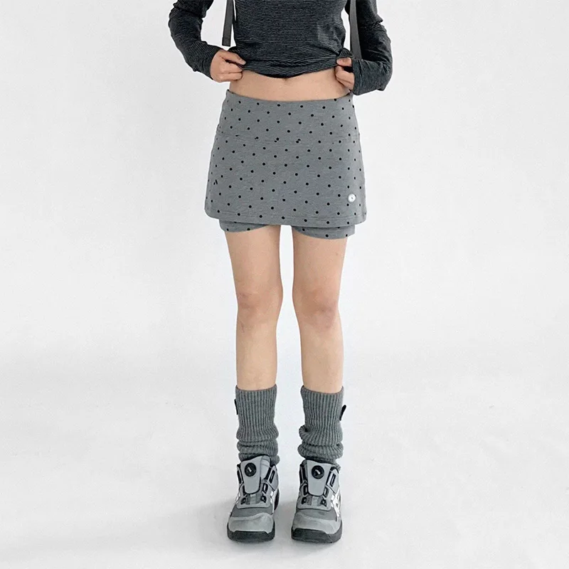 Dark gray polka dots