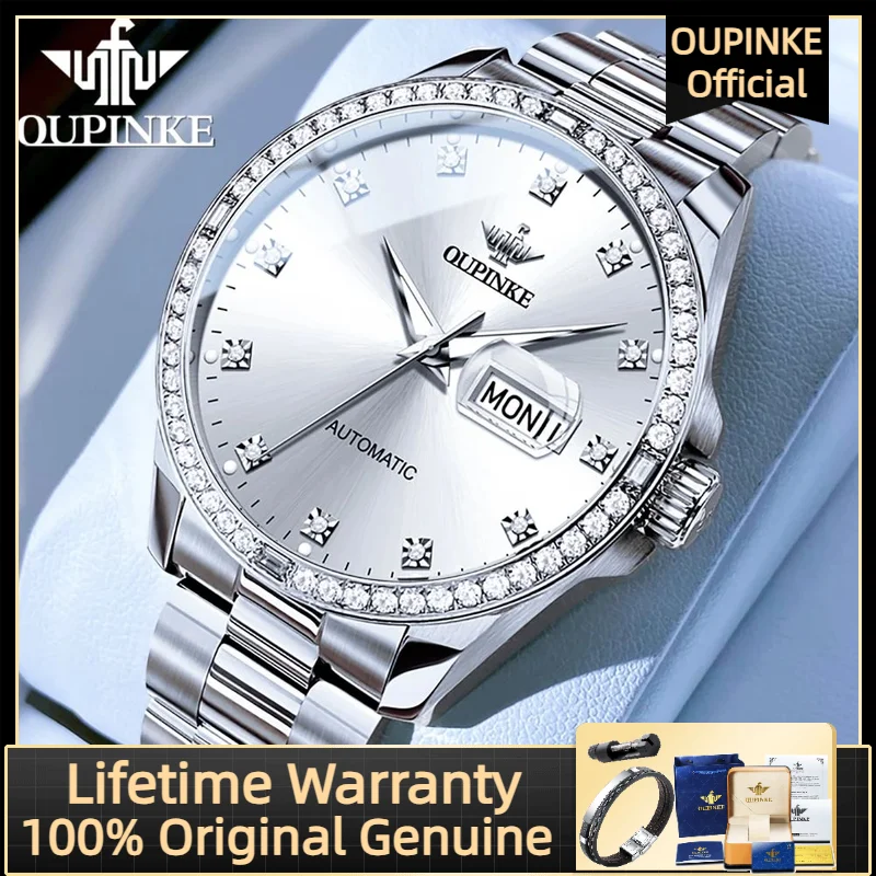 

OUPINKE 3261 Men's Watches Imported Movement Automatic Mechanical Watch for Men Sapphire Mirror Diamond Watch TOP Brand