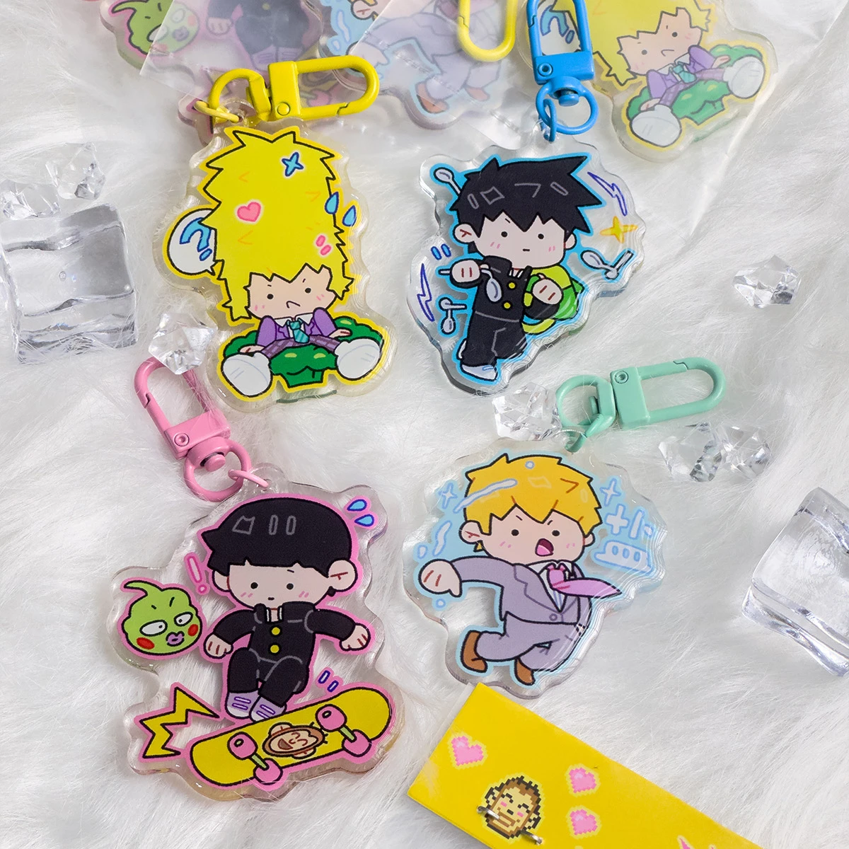 

Anime Mob Psycho 100 Reigen Arataka Hanazawa Teruki Kageyama Ritsu Shigeo Mobu Saiko Hyaku Cosplay Pendant Keychain