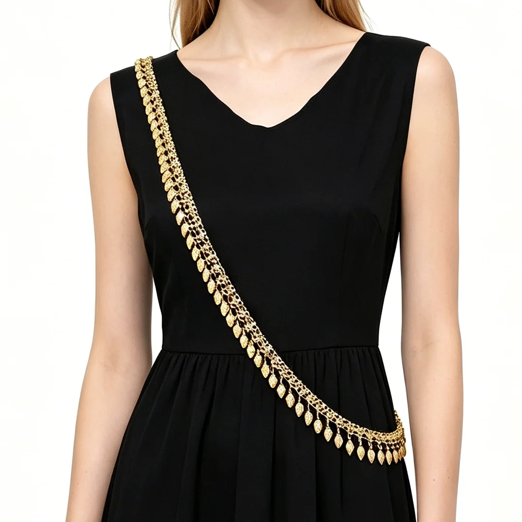 Nuevo Colgante de Borla con Garras Chapado en Oro, Cadena de Hombro de Moda para Mujer, Cadena Corporal, Joyería de Boda, Cadena de Chal Dorada
