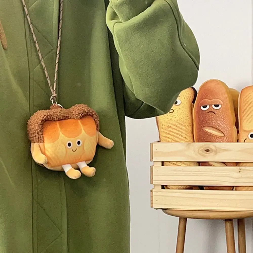 Portamonete creativo Portafoglio con espressione di pane tostato Borsa portachiavi per pane da uomo