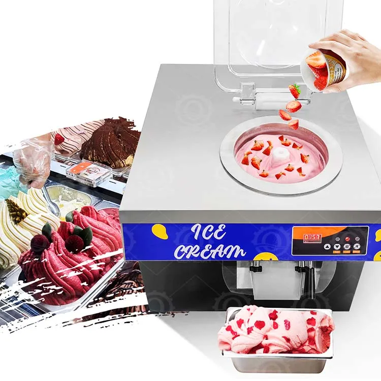 

Automatic Freezing Hard Ice Cream Machine 24L/H Table Top Gelato Maker For Shop