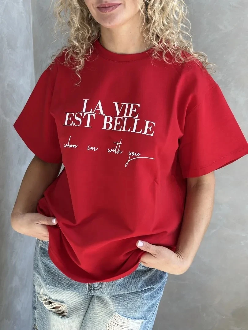 Hirsionsan Vintage Letter Printed T Shirt Women Summer Cotton Soft Short Sleeve Tee Female Oversized High Street Tops 2026 New