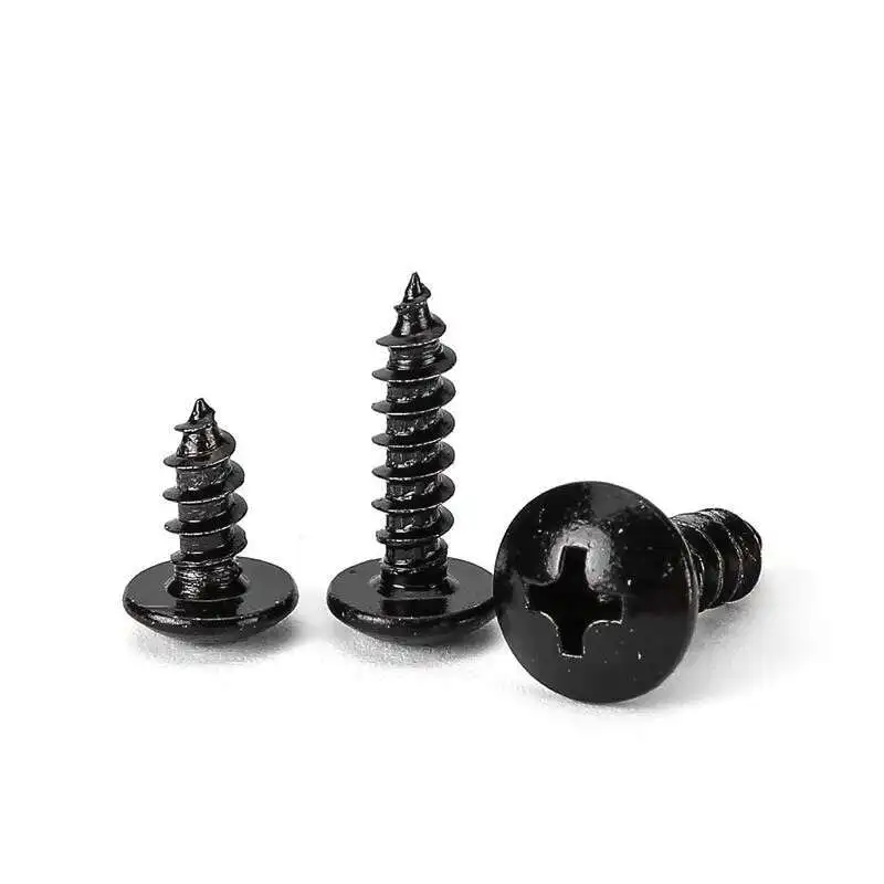 

10/50pcs M2.2 M2.9 M3.5 M3.9 M4.2 M4.8 Black 304 Stainless Steel Cross Phillips Large Round Truss Head Self Tapping Wood Screw
