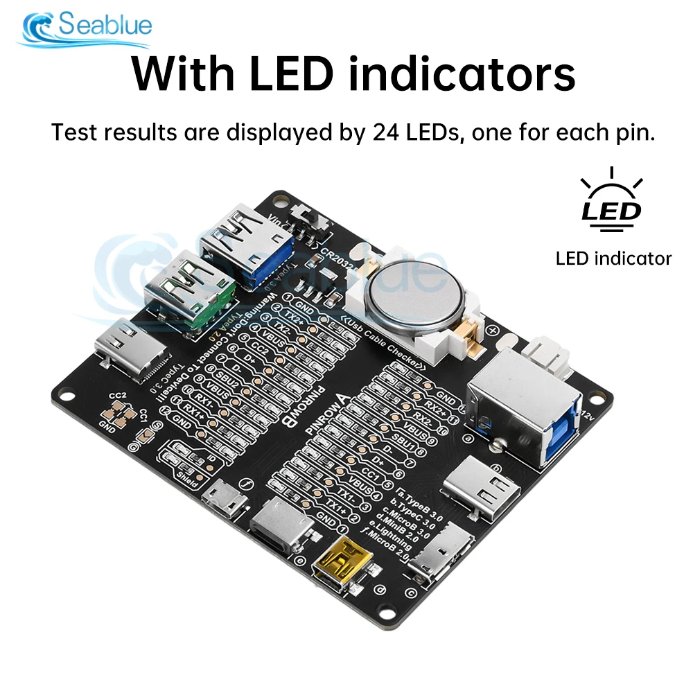 Imagem -03 - Usb Tipo-c Cabo Tester Data Cabo Test Pcb Board Data Cabo Detection Checker para Ios Android Dt3