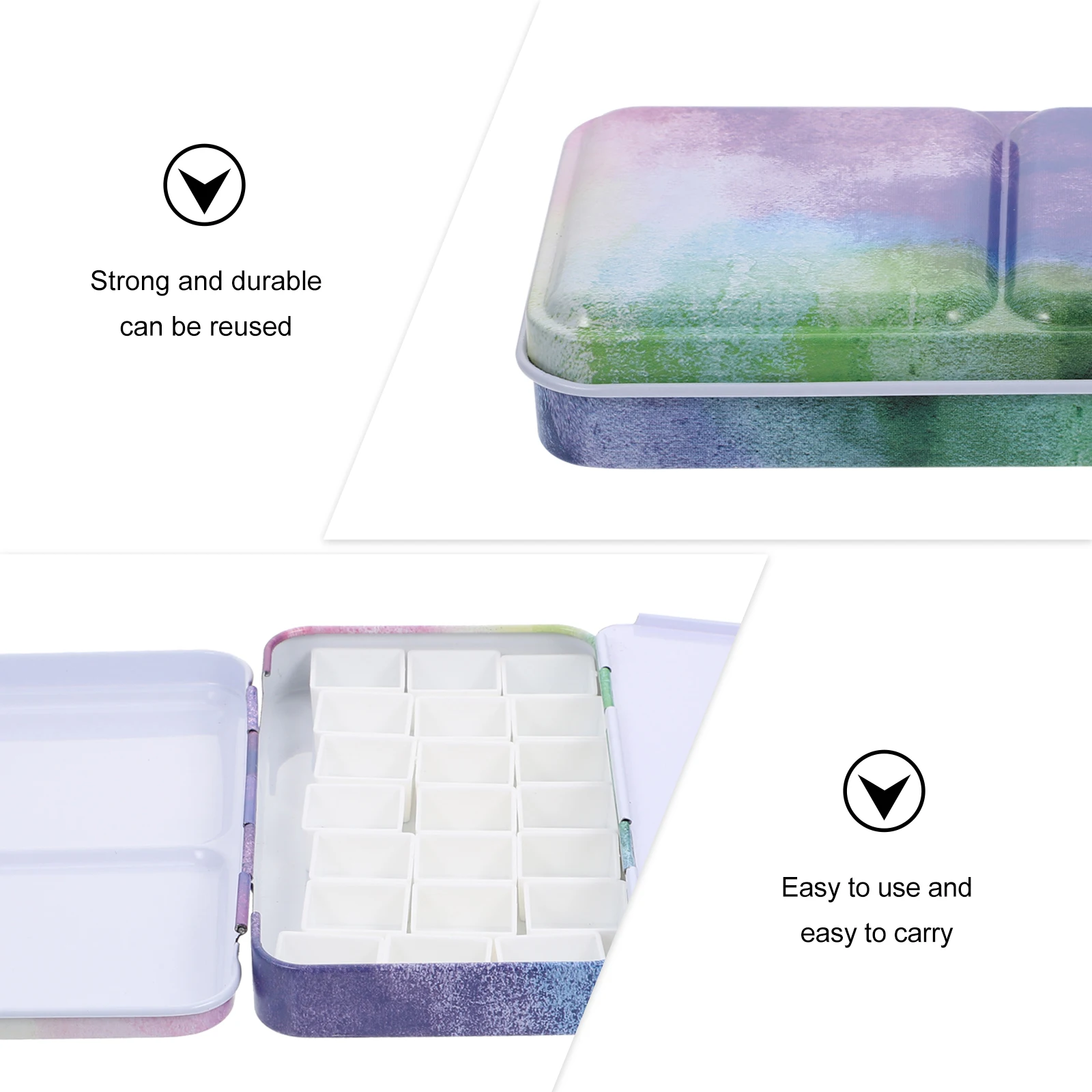 

Paint Box Trays for Painting Palette Container Watercolor Iron Holder Student