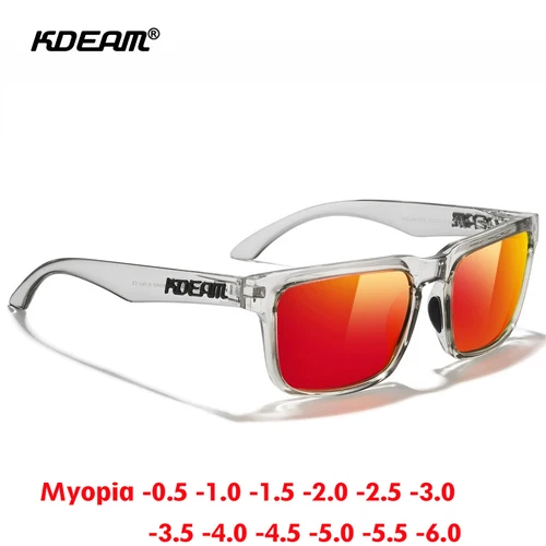 KDEAM nuevas gafas de sol polarizadas para miopía, gafas de sol de moda para hombres y mujeres, gafas graduadas de marca, gafas de moda para exteriores-0,50 a-6,0