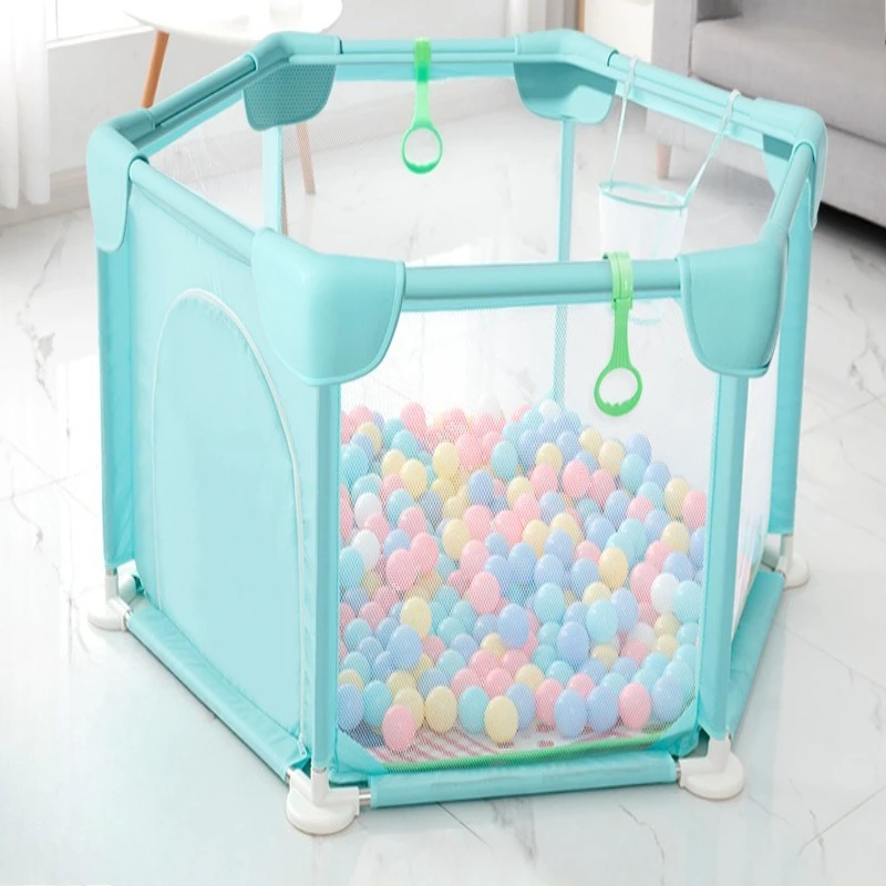 アップグレードされた安全プレイヤード、一体型クロールマットとボールピット付きキッズプレイヤード、赤ちゃんや幼児向けの無毒の屋内プレイゾーン