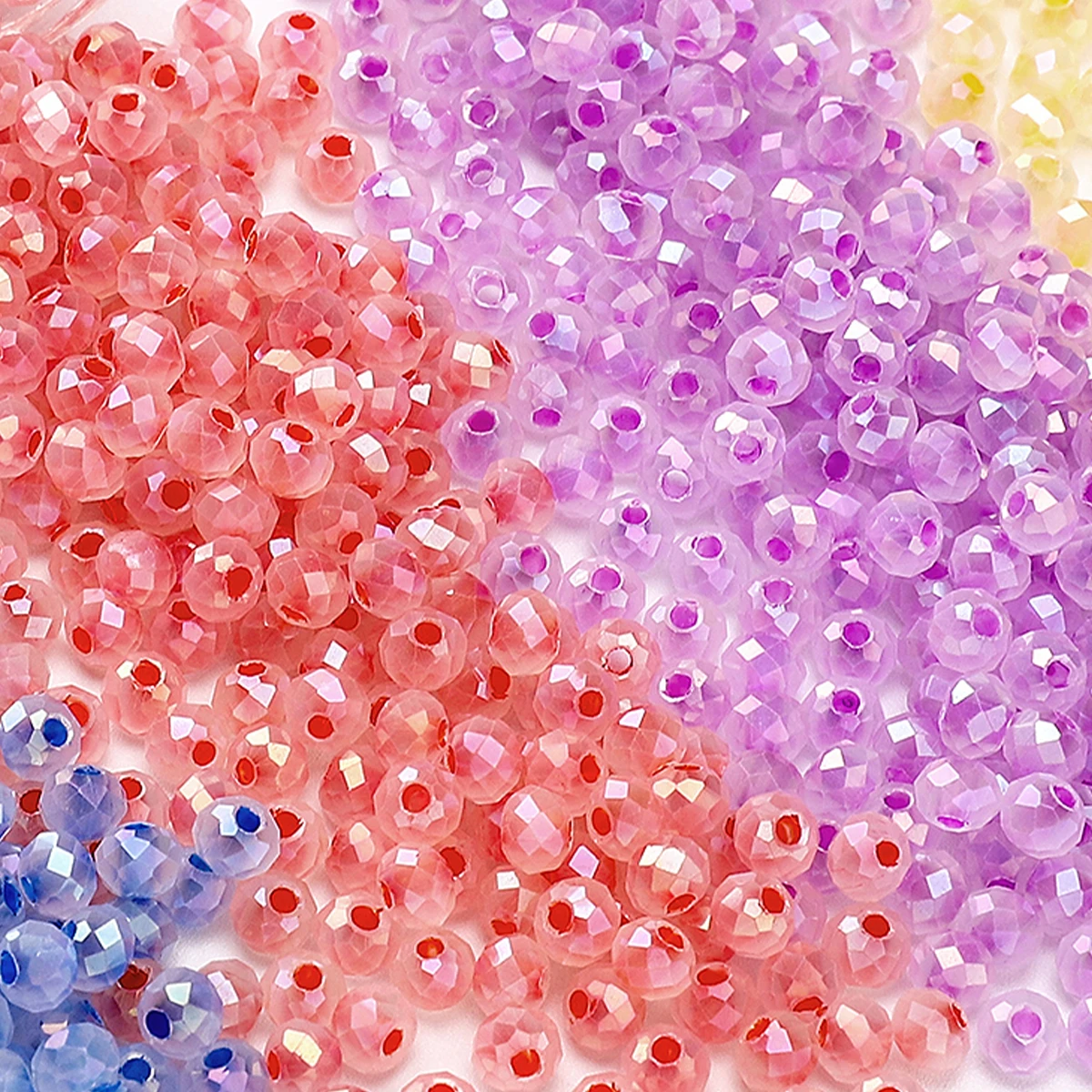

4mm 1mm Hole Cloud Color Smooth Glass Rice Beads for DIY Necklace Bracelet Crafting 10g/130pcs Bag