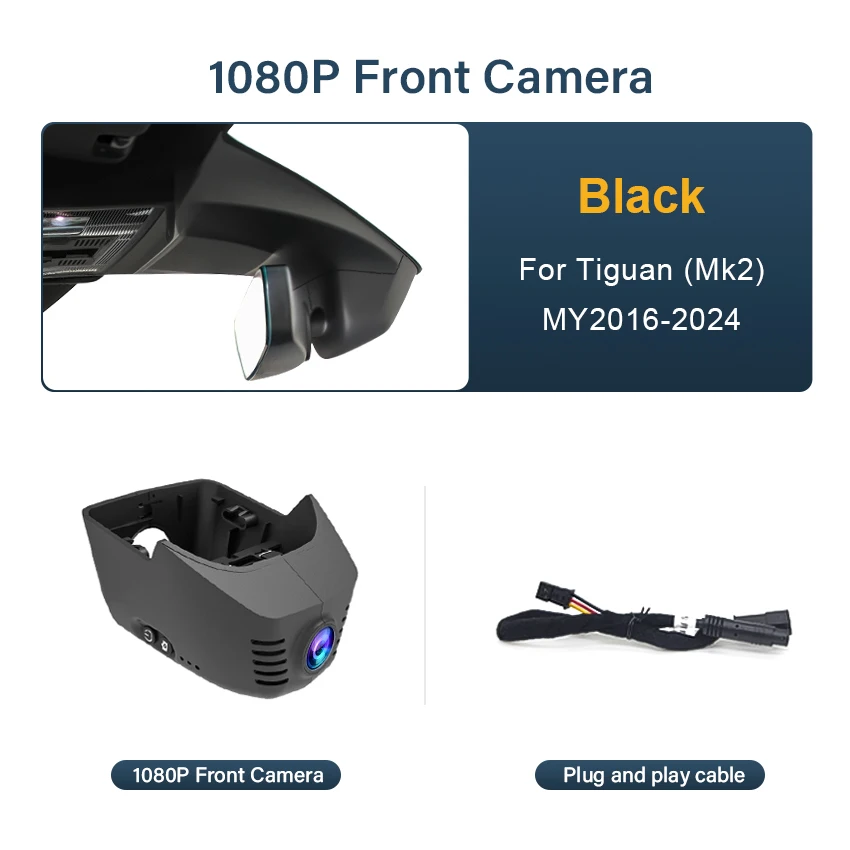 Voor Volkswagen VW Tiguan (Mk2) 2016 2017 2018 2019 2020 2021 2022 2023 2024 Verborgen 4K UHD 2160P Wifi Auto Dvr Dash Cam Camera