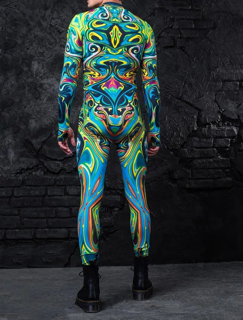 Halloween Herren Sexy Schlangenleder-Optik Cosplay Jumpsuit Tier-Bodysuit Festival Zentai-Anzug Themenparty Catsuits Rave-Outfits Neu – Detail 16