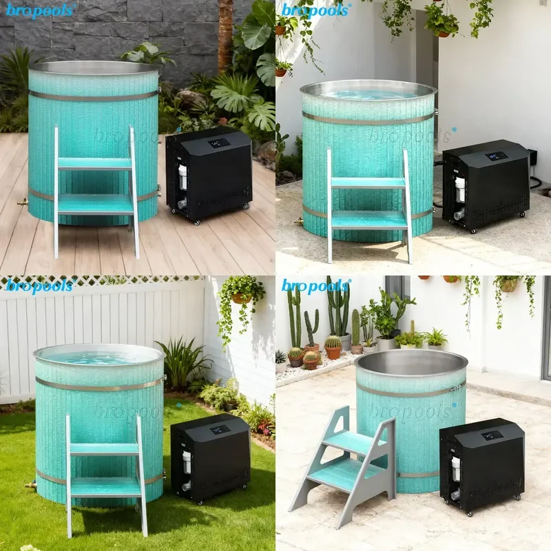 New Arrival Model Factory Acrylic Ice Bath Cold Plunge Spa Tub 304 Stainless Steel Liner Freestanding for Home Garden