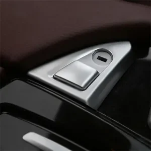 LHD Silver Center Console Armrest Box Lock Cover Suitable For BMW 5 Series F10 2011-2013