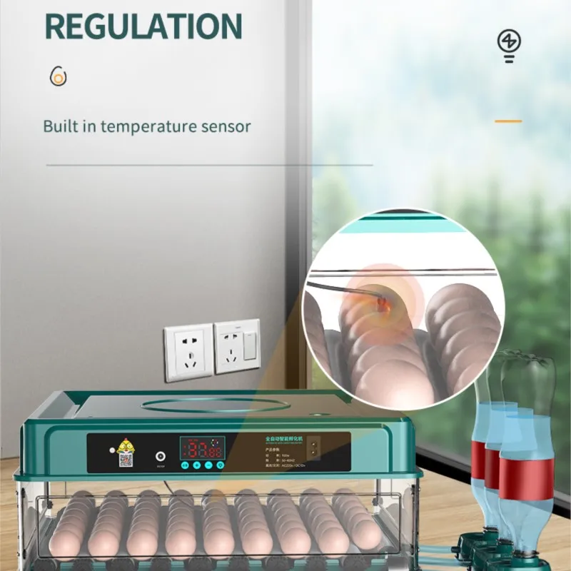 Imagem -03 - Incubadora de Ovos Totalmente Automática Turning Hatching Brooder Farm Bird Quail Chicken Poultry Hatcher Turner 12 24 Ovos