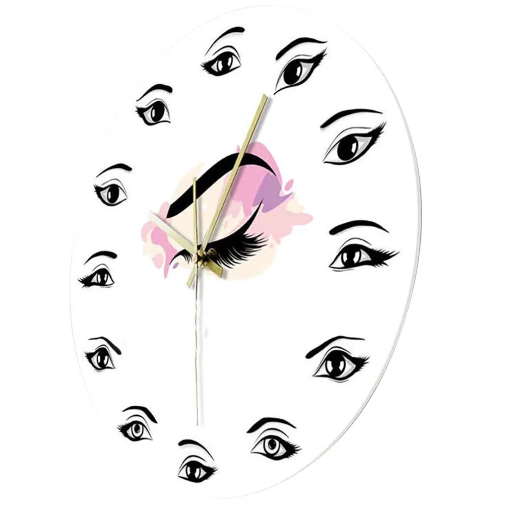 

Creative Beauty Salon Wall Clock Eyelash Eye Pattern Silent Decorative Hanging Round Wall Clock Decor