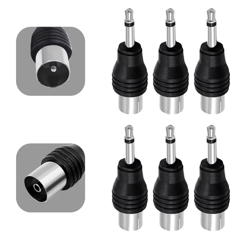 

5/20Pcs 3.5mm 1/8" Mono Male Plug Adapter to Female Jack IEC COAXIAL Connector for TV Aerial Antenna