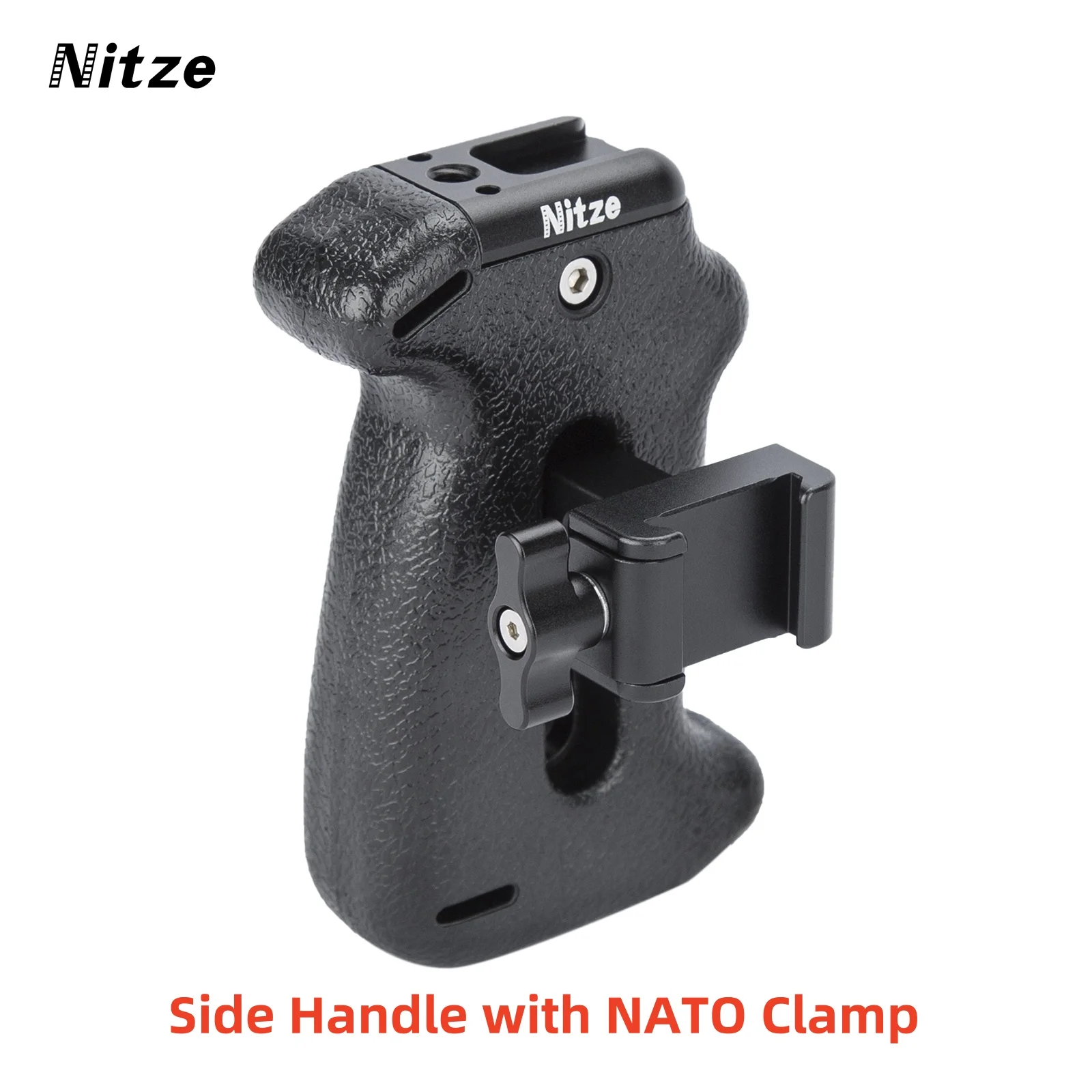 Nitze Side Handle with NATO Clamp Adjustable Side Handle Grip for Camera Cage Shoulder Mount Support